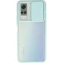 Kmrsfres Newface Vivo Y53S Kılıf Palm Buzlu Kamera Sürgülü Silikon - Turkuaz