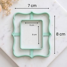 Craftelle Dekoratif Nostaljik Çerçeve Kesici Kalıp | Nişan, Düğün Hediyeliği, Seramik ve Polimer Kil Hamur Kalıbı - Beyaz - 7x8 cm