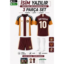 Rüya Vadisi Kişiye Özel Isim Yazılır Çocuk Halı Saha Futbol Forması Seti Sarı-Kırmızı Forma+Şort+Çorap