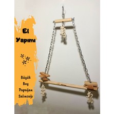 Ciko Kafes Büyük Boy Jako Papağanlarına Zincirli Ahşap Salıncak