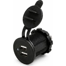12V USB Priz Çift USB Güç Çıkışı 5V2.1A / 5V1A - Su Geçirmez Motosiklet, Araba, Tekne Şarj Soketi