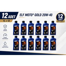 Elf Moto 4 Gold 20W40 Motosiklet Yağı 12X1L API SN ve JASO MA2 - Yüksek Sıcaklıklarda Stabil - Debriyaj Kaymasını Önleyen Özel Formül - 12'li Avantajlı Paket