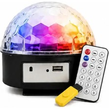 Bluetooth Hoparlörlü ve Kumandalı Sihirli Disko Topu - Mp3 Çalar Parti Lambası  9 Renk Efektli Kristal Disko Topu - Bluetooth ve USB Destekli Ses Duyarlı Parti Lamba  Uzaktan Kumandalı