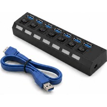7 Port USB 3.0 Çoklayıcı Hub Anahtarlı On/off Çoğaltıcı