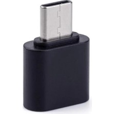 USB Dişi - Type-C Erkek Otg Çevirici Adaptör - Siyah Yeni Nesil Dönüştürücü