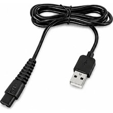 Tıraş Makineleri Uyumlu 1 Metre USB Şarj Kablosu Kaliteli Dayanıklı Uzun Ömürlü Siyah Güç Kablosu