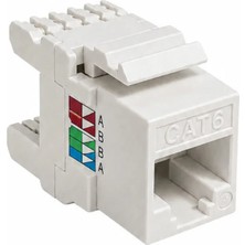 Cat6 Utp Keystone Jack - 180 Derece Ethernet Duvar Jajı (Dişi Konnektör)