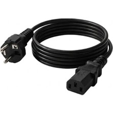 1.8 Metre Power Kablosu C13 - C14 Uyumlu Güç Kablosu (Bilgisayar, Monitör, Yazıcı) Yüksek Kalite