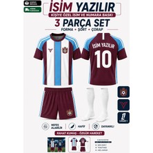 Rüya Vadisi Kişiye Özel Isim Yazılır Çocuk Halı Saha Futbol Forması Seti Bordo-Beyaz Forma+Şort+Çorap