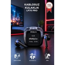 Lenovo Thinkplus Bluetooth Kulaklık Akıllı Dijital Ekranlı Tws 5.4 Kablosuz Kulaklık LP70 Pro Siyah