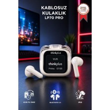 Lenovo Thinkplus Bluetooth Kulaklık Akıllı Dijital Ekranlı Tws 5.4 Kablosuz Kulaklık LP70 Pro Beyaz
