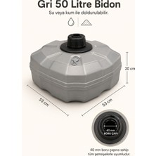 Düvenci Gri Şemsiye Bidonu 50 Litre