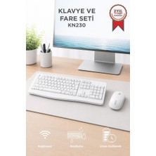Lenovo USB Alıcılı Kablosuz Q Klavye Mouse Seti KN230 Beyaz