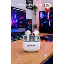 Torima Bluetooth Kulaklık Kulak Içi Kablosuz Kulaklık G90 Beyaz