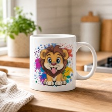 Kadorex Design Sevimli Aslan Kupa Bardak – Aslan Temalı Seramik Kahve Kupası