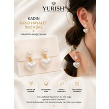 Yurish Kadın Gold Hayalet Inci Küpe