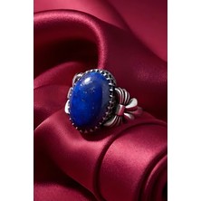 Takıdepo Kurdele Model Lapis Lazuli Taşlı El Işi Yüzük -