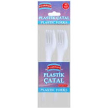 Tbl Dekor Plastik Çatal Seti - 10'lu Paket - Beyaz Renk - Kullan At Çatal