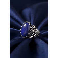 Takıdepo Rumi Model Lapis Lazuli Taşlı El Işi Gümüş Yüzük