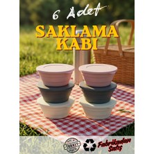 Rika Garden 6'lı Set Çok Amaçlı Kapaklı Saklama Kabı ve Organizer Kase - Mutfak, Kamp, Bebek Beslenme, Çekmece Düzenleyici