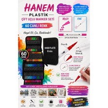 Hanemlife 60 Lı Çift Uçlu Fırça ve 0.4 mm Fine Uçlu Marker Kalem Seti Kalem Seti Pro Oyun