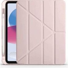 Ny Joy iPad 2022 10.9 (10.nesil) Kılıf Kalemlikli Mars Tablet Kılıfı - Rose Gold