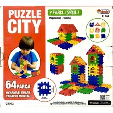 Dede Puzzle City 3D Yapı ve Tasarım Blokları 64 Parça - 03702