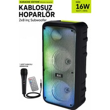 Exenar Blic Bls-49 16W Rgb Bluetooth Mikrofonlu Kumandalı Kareoke Kablosuz Hoparlör