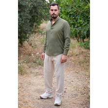 Defne Apollon İpekçilik Pamuk Keten Relaxed Fit Pantolon - Bej