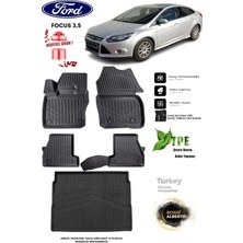 Alberto Rossi Ford Focus 3,5 2017 Araca Özel 3D Paspas ve 3D Bagaj Havuzu
