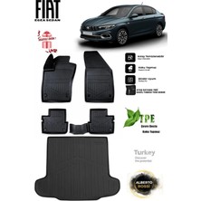 Alberto Rossi Fiat Egea Sedan 2018 Araca Özel 3D Paspas ve 3D Bagaj Havuzu