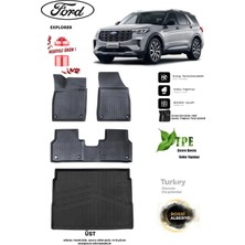 Alberto Rossi Ford Explorer Üst 2025+ Araca Özel 3D Paspas ve 3D Bagaj Havuzu