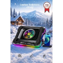 Torima Laptop Soğutucu Ayarlanabilir Rgb Dizüstü Bilgisayar Soğutma Fanı CF07 Siyah