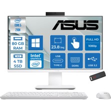 Asus Expertcenter P440VAT Aio Intel Core 5-210H Upto 4.8ghz 80GB Ddr5 4tb SSD  Intel® Graphics 23.8" Fhd Dokunmatik Srgb: 100% WIN11PRO Allınone Bilgisayar P440VATC516512W0DP30+ZETTAUSBBELLEK