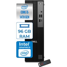 Dell Pro Slim Sff QCS1250 Intel® Core™ I5-14500 Vpro 96GB Ddr5 4tb SSD Intel® UHD Graphics 770 WIN11PRO Small Form Factor Masaüstü Bilgisayar QCS125014500P35+ZETTAUSBBELLEK