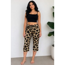 Pemilo Kadın Leopar Desen Milan Kapri Tek Alt