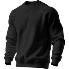 Ghassy Co. Erkek Bisiklet Yaka Spor Sweatshirt Basic Günlük Rahat Pamuklu Uzun Kollu Sweat