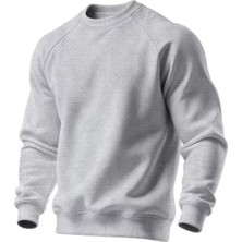 Ghassy Co. Erkek Bisiklet Yaka Spor Sweatshirt Basic Günlük Rahat Pamuklu Uzun Kollu Sweat