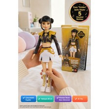 Toyfest Kpop Demon Hunters Huntr/x Mattel Zoey Golden Şarkı Söyleyen Hareketli Bebek 28 cm