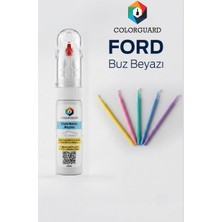 COLORGUARD Ford Buz Beyazı Rötuş Boyası ve 5'li Rötuş Çubuğu Hassas Uygulama Seti