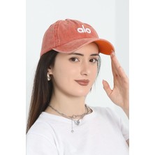 Clodi Alo Yoga Uyumlu Off-Duty Logo Nakışlı Eskitme Kiremit Rengi Yıkamalı Cap Şapka