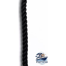 Komandor Marine 20 mm Siyah 3 Kollu Bükümlü Polyester Halat (Metre Ile Satış - 1 Adet = 1 Metre)