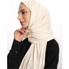 Samara Scarf Luxury Penye Şal - Kadın Tesettür Jersey Hijab Lycra Shawl Krem