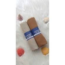 Samara Scarf 2 Adet Luxury Penye Şal - Kadın Tesettür Jersey Hijab Lycra Shawl - Hardal-Kum