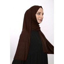Samara Scarf Luxury Penye Şal - Kadın Tesettür Jersey Hijab Lycra Shawl - Aci Kahverngi