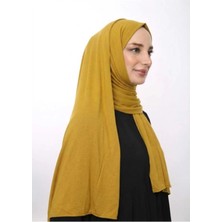 Samara Scarf Luxury Penye Şal - Kadın Tesettür Jersey Hijab Lycra Shawl - Gold Altın