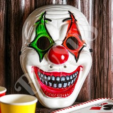 Beysüs Cadılar Bayramı Halloween Maske Palyaço Kırmızı Yeşil