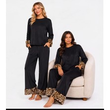 Yare Kadife Peluş Kollu Pijama Takımı