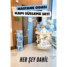 Cansın Event Her Şey Dahil Hastane Odası Kapı Süsleme Seti - Balon Standı, Atlı Karınca, Tül, Isimli Kapı Süsü