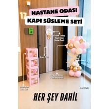 Cansın Event Her Şey Dahil Hastane Odası Kapı Süsleme Seti - Balon Standı, Tül, Isimli Kapı Süsü